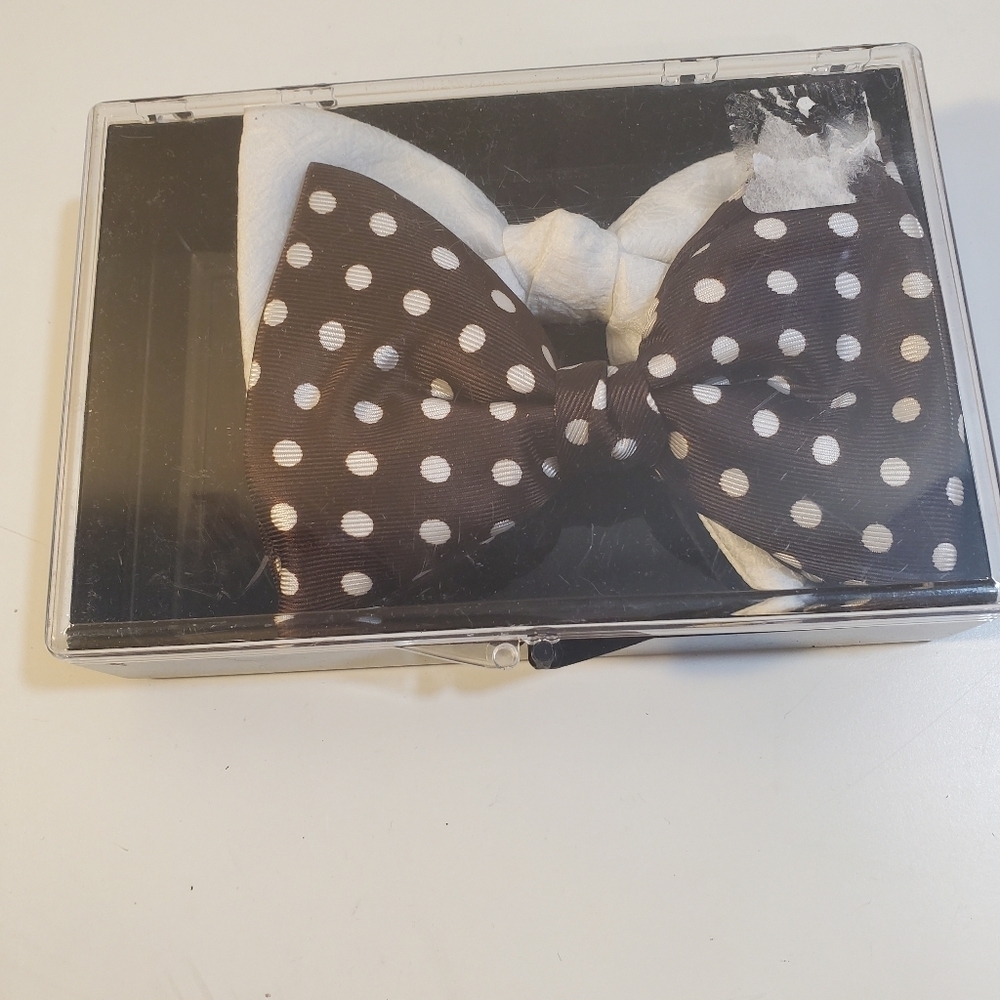 Bundle of 2  men's polka brown and white Bow Tie